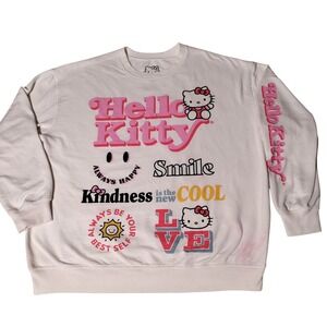 Hello Kitty White Graphic Sweatshirt Long Sleeve Women's Size L‎
